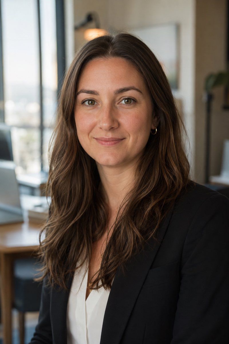 Professional headshot with a controlled natural environment background.