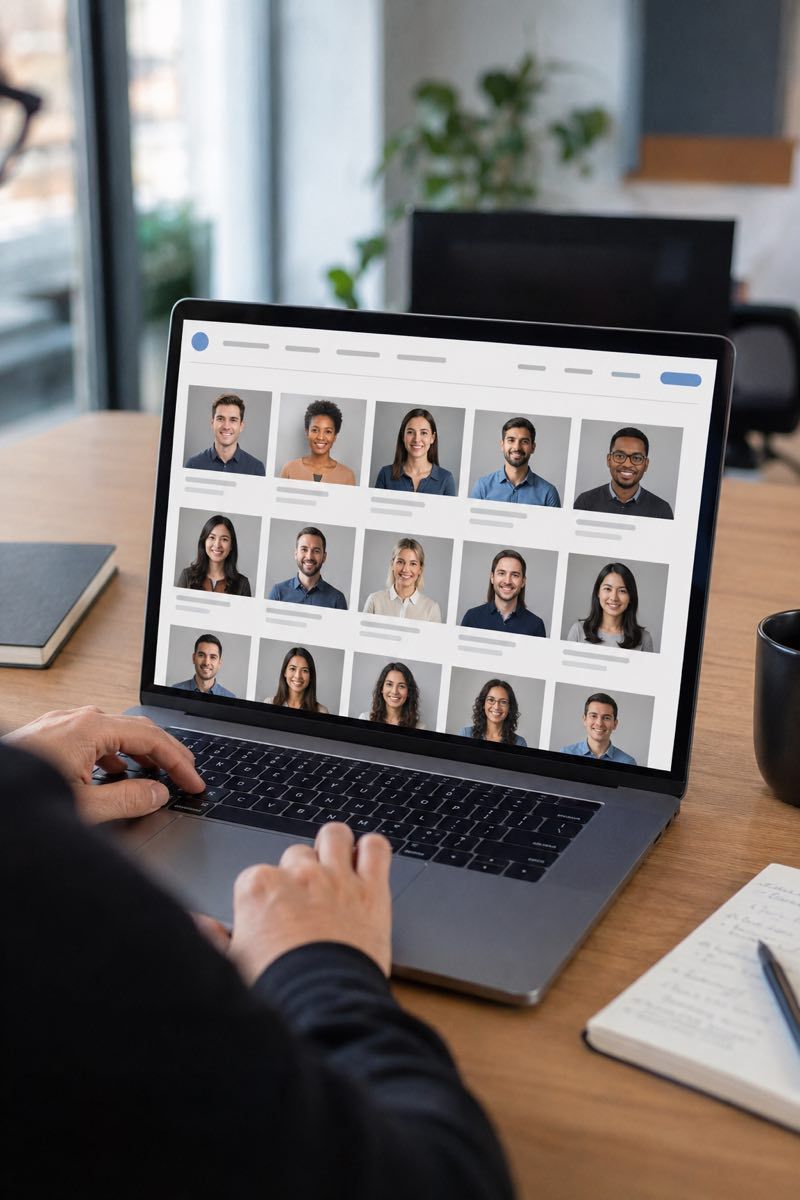Company website people page with consistent professional headshots.