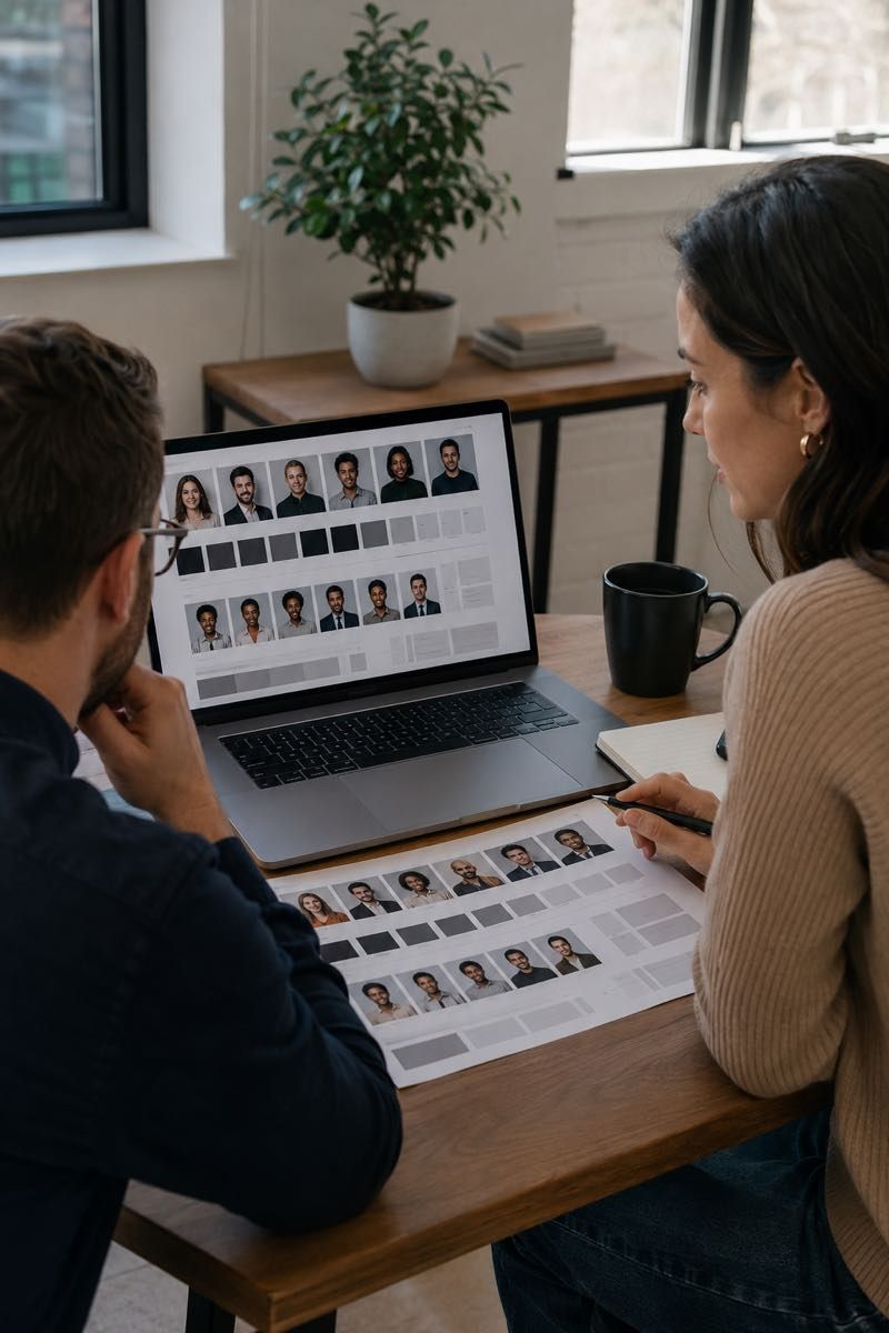 Central style guide for global employee headshot consistency.