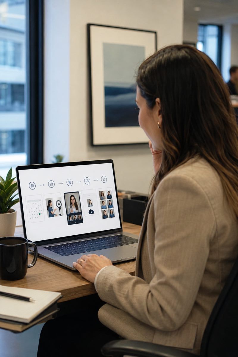 Ongoing new hire headshot workflow for HR and onboarding teams.