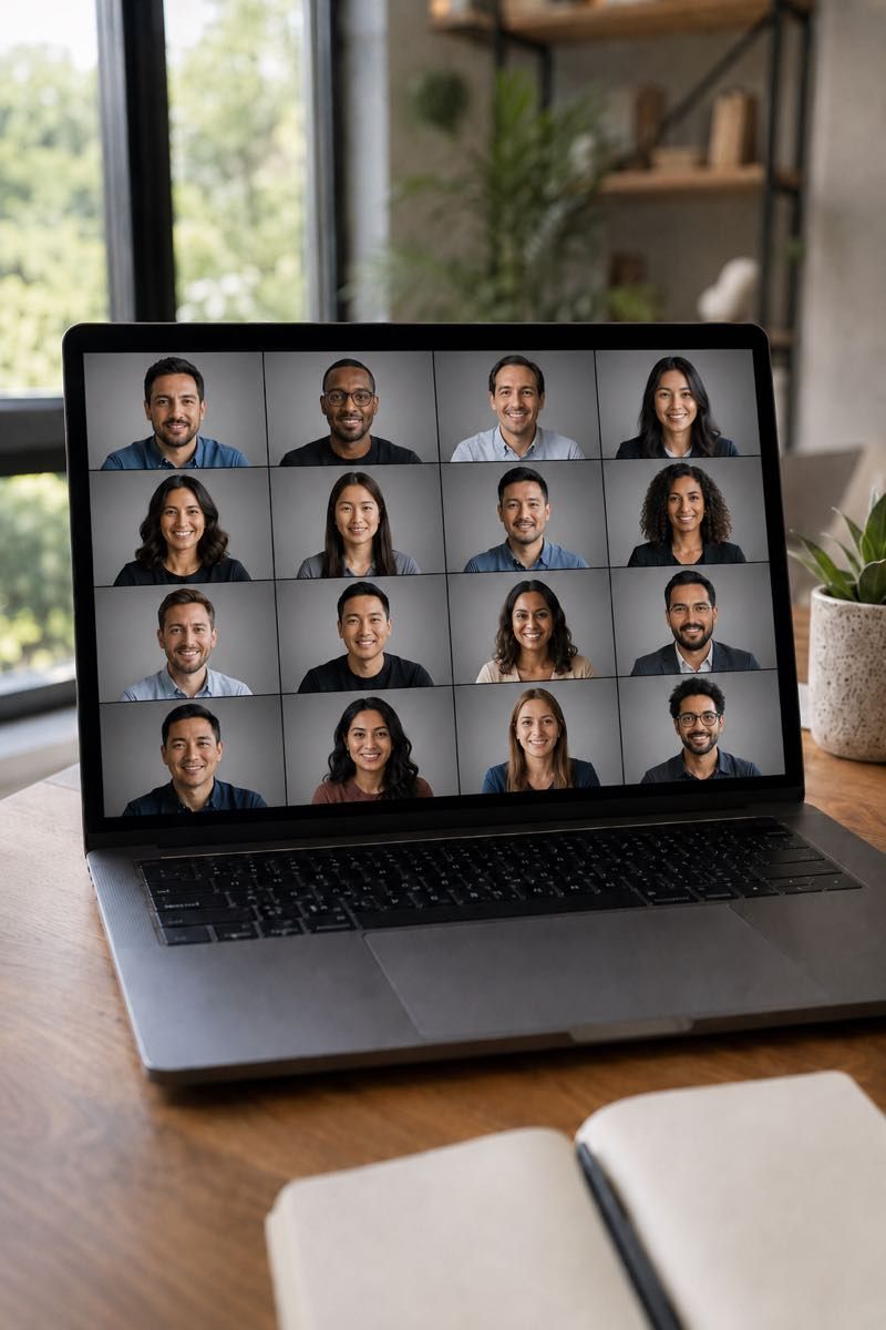 Corporate remote headshot session for a Sydney team, directed live over video