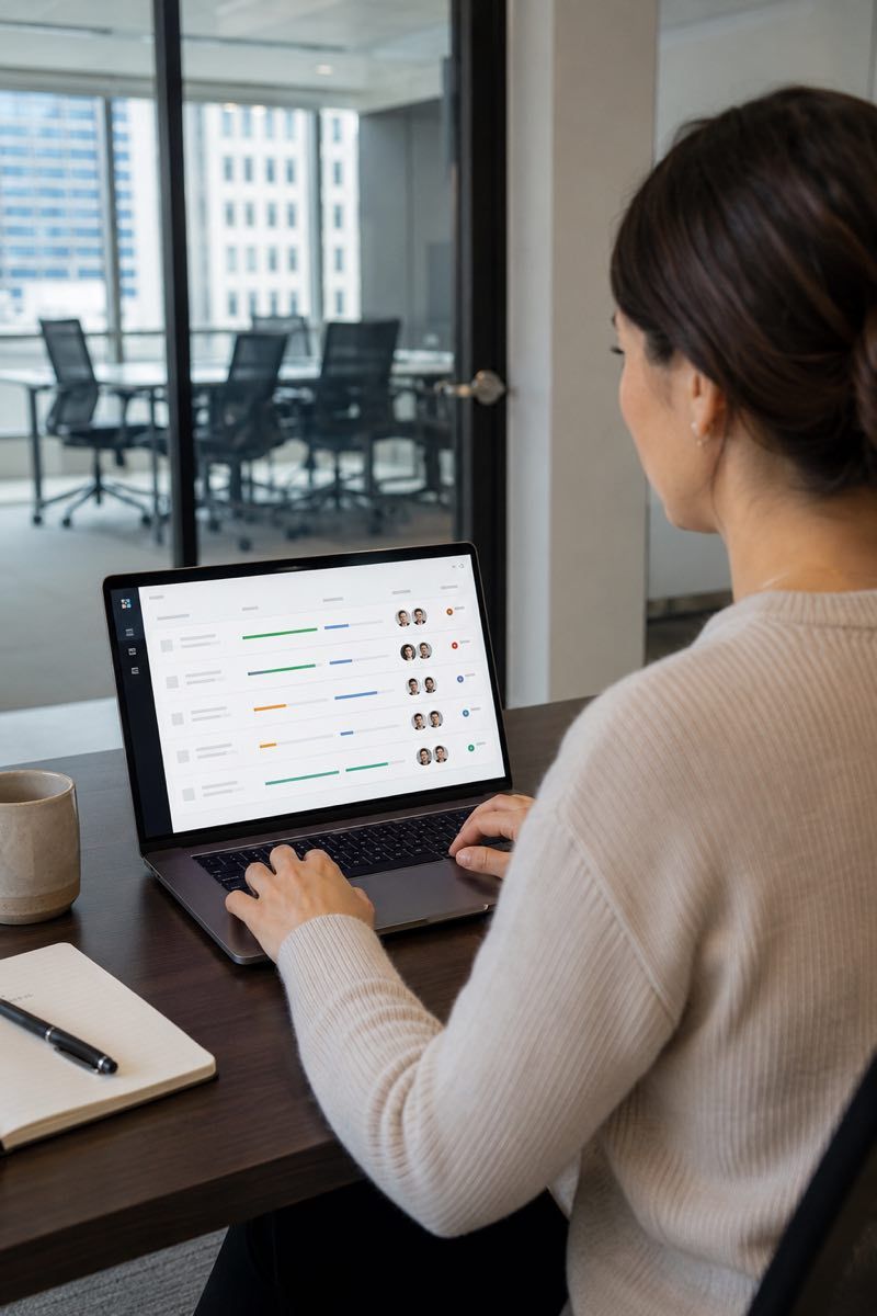 Admin dashboard for tracking remote team headshot rollout progress.
