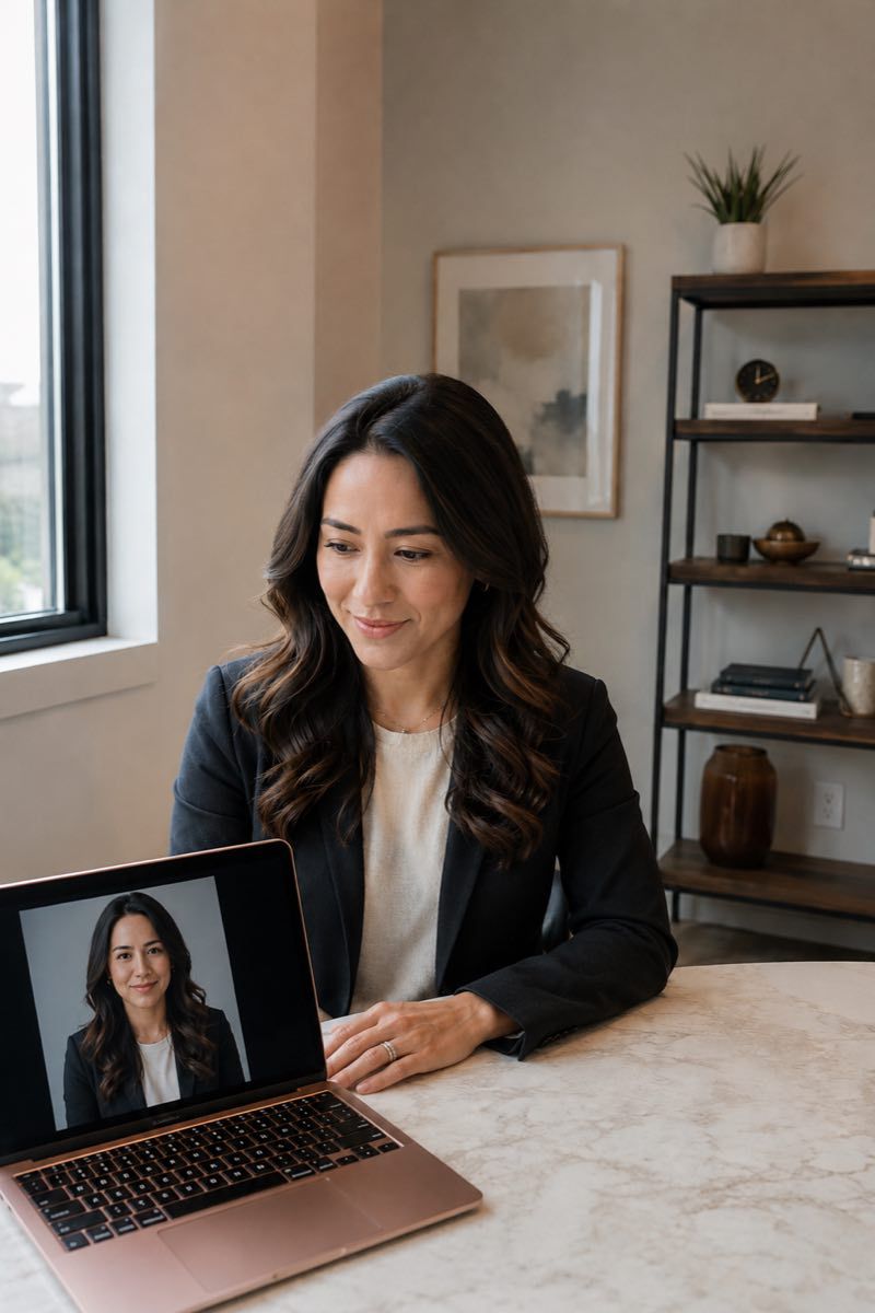 Real employee portrait captured remotely instead of an AI-generated headshot.