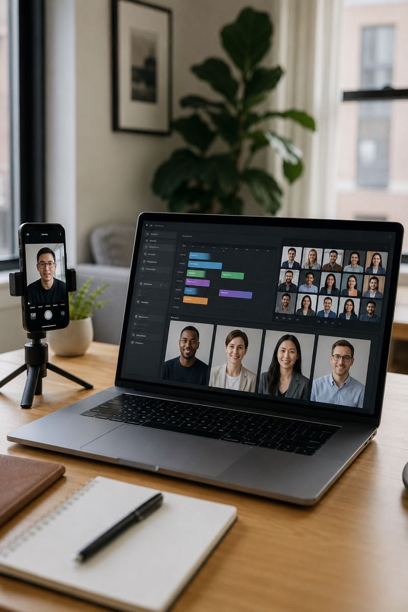 Fast remote startup headshot workflow with polished deliverables.
