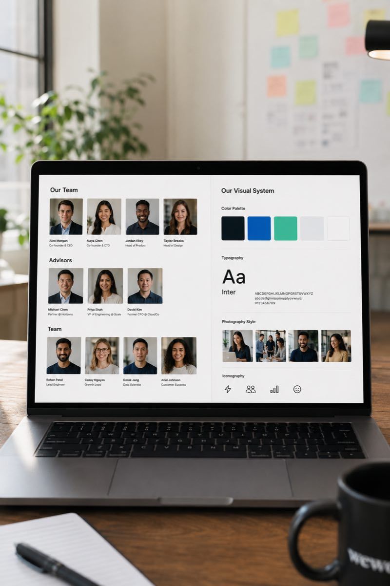 Startup team photos transformed into one consistent headshot system.